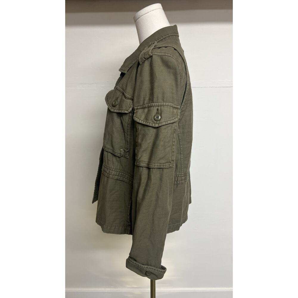 American Eagle Women's Utility Jacket Size M Funnel Neck Military Lightweight - Picture 2 of 12